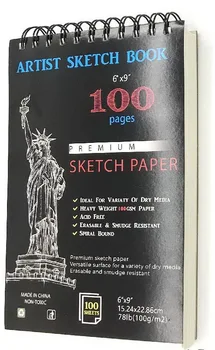 100 Страници, Формат А5, Професионална книга за писане и рисуване, Албум за рисуване, Книга за изготвяне на Книга за рисуване, Спирала, Спирала, Албум за рисуване