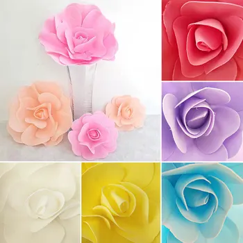 1БР Fleur Розата е Цветето на PE Пяна, Стенни Фонове Декор на Изкуствени Цветя, Цветя, Голям Стенен Декор