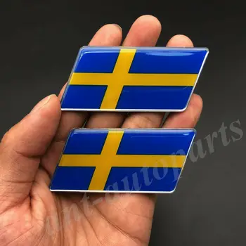 2x Флаг на Швеция Автомобилна Емблема Икона Подарък Saab Мотоциклет Обтекател Стикери Стикер