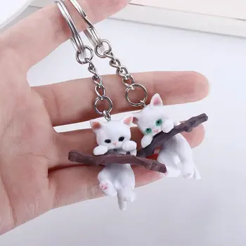 3D ключодържател с котка, сладък ключодържател за жени, коте, честит котка, ключодържател, творчески ключодържател portachiavi chaveiro llaveros, чанта, шарм