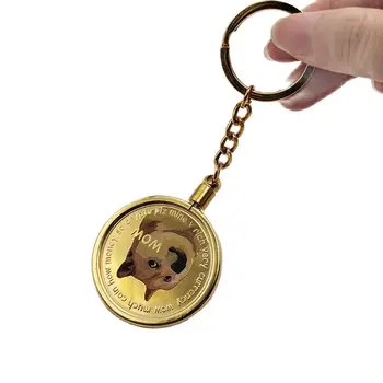 40 мм Дож Възпоменателна Монета Колекция Dogecoin Метален Ключодържател Удобна Раница Висулка Ключодържател Декорация на Подаръци