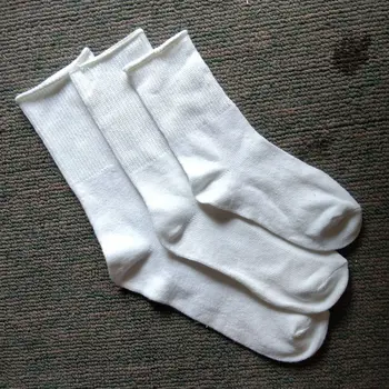5 двойки/лот, Чисти Бели Чорапи за момчета и момичета, Детски Памучни, Меки Детски Чорапи, Свободни и Удобни Черни, Бели Чорапи за Деца