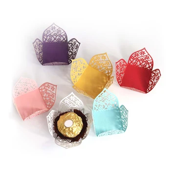 50шт Хартиена Кутия шоколадови Бонбони Цвете Шоколадови Опаковки Бар Сватбени Сувенири И Подаръци Вечерни Аксесоари Рожден Ден на Сватбени Аксесоари