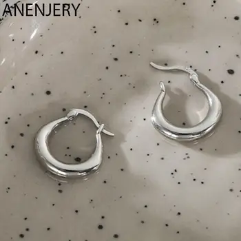 ANENJERY Лъскавите Обеци-пръстени във формата на Полумесец, за Жени, Нишевый Дизайн, Вечерни Бижута и Аксесоари aretes brincos