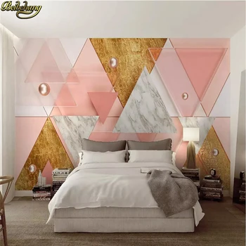 beibehang потребителски Луксозни розови триъгълни модерни геометрични 3d тапети за стените, спални стерео ТЕЛЕВИЗИЯ фон паркет, тапети
