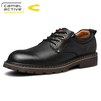 Camel Active/Новост, английски обувки от естествена кожа, мъжки ежедневни обувки дантела, зашити на ръка, мъжки обувки на дебела подметка, Мъжки обувки