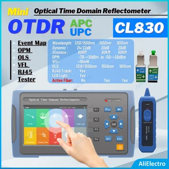 CL830-7U Мини OTDR 1310/1550 нм 26/24/22 db оптичен Рефлектометр 60 км-70 ~ 10 db Сензорен екран OLS OPM VFL