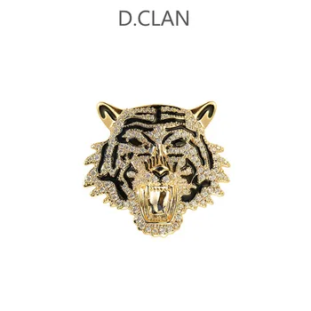 D. CLAN Модни Бижута Циркон Тигър Брошка 18 Към Позлатени Модни Аксесоари За Дрехи, Палто, Шал, Рокля на Жени, Подарък за Жени, Мъже