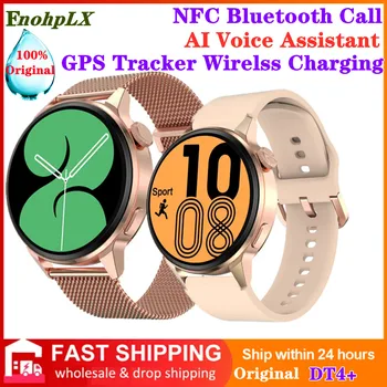 DT4 + Смарт Часовници NFC Bluetooth Предизвикателство AI Гласов Асистент Парола GPS Тракер Безжична Зареждане Женски Мъжки Монитор ЕКГ Умен Часовник
