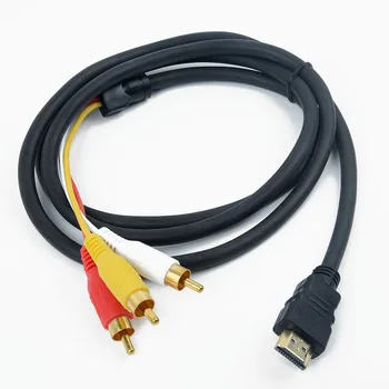 HDMI-съвместим с Щепсел За 3 RCA AV Аудио Видео, Компонентен AV Кабел Адаптер За ТЕЛЕВИЗОР, DVD и HDTV 1080p Предаването на Сигнала за Домашно Кино