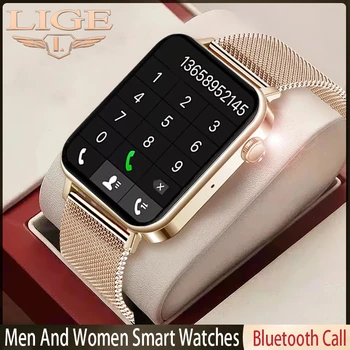 LIGE Женски Смарт Часовници с Bluetooth-Разговори, Часовници с Потребителски Циферблат, Мъжки Часовник За Измерване на Сърдечната Честота, Кръвното Налягане, на Менструалния Цикъл, Умни Часовници
