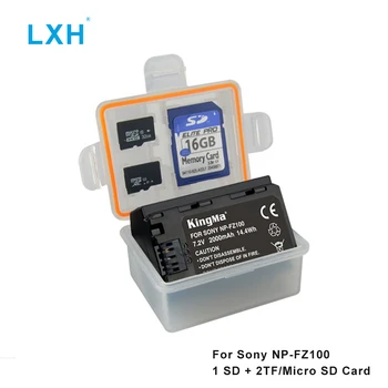 LXH Камера Батерия Водоустойчив Калъф SD TF MSD Карта Кутия За Съхранение на Sony NP-FZ100 Батерия За Sony A9/A7R III/A7 III/ILCE-9