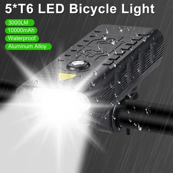 T6 Led Комплект велосипедни Фенери USB 3000 Лумена 4 Режима Водоустойчив Мотор Фаровете Задна Светлина МТБ Сигурен Led Фенерче Задна Светлина