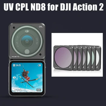 UV-филтри за обектив CPL ND8 за спортна камера DJI Action 2 Набор от филтри Неутрална плътност, За да DJI Action 2 Аксесоари ND 4 8 16 32