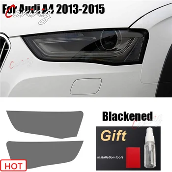 Автомобилна Нюанс на Фаровете Пушена Черен/Прозрачен Защитен Филм Стикер От TPU Предварително Вырезанная За Audi A4 2013-2020 Аксесоари За осветление LH + RH