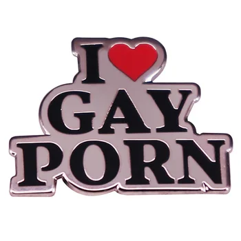 Аз Обичам гей порно Эмалевая Жени Забавно Метална Брошка Икона Украса Раница От Плат