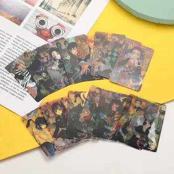Аниме Cosplay Demon Slayer Kimetsu No Yaiba Kamado Незуко PVC Снимки Набор от 16 Прозрачни Любимите си Карти Покер Играчка за Подарък