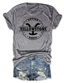 Дамски памучен тениска Rheaclot Yellowstone Дътън Ranch, дамски тениски с графичен дизайн