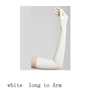 Дамски тънък Латекс 3D дълги Ръкавици предмишницата стегнати дълги Пръсти дамски малка длан подходящ размер на 5 бял нов