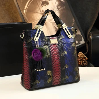 Дизайнерска чанта с Високо Качество От Спилка, Дамски Чанти на Известни марки, Чанта с горната Дръжка за чанта-Месинджър От Змийска Кожа, Bolsa