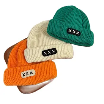Дизайнерски дамски Мъжки вязаная шапка с ивици, топли зимни шапки Унисекс, однотонная вязаная шапка в стил хип-хоп, Шапка-бини, шапки, skulies gorras