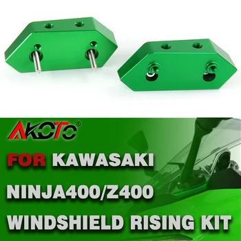 За Kawasaki NINJA 400 NINJA400 2018-2021 CNC Алуминиев комплект за вдигане на предното стъкло на мотоциклет (30 мм) Регулируем поток на въздуха на Предното стъкло