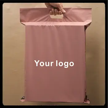 митническо печатни светло розови поли пощенски кутии с дръжка, пликове, изпраща пластмасови опаковки за доставка, обичай пощенски чанти