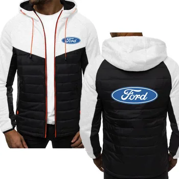 Мъжки якета с Високо качество, нова мъжки дрехи с логото на автомобили Ford, принт 2022, Топла разпродажба, мъжко палто с качулка, мъжко яке-бомбер, топ