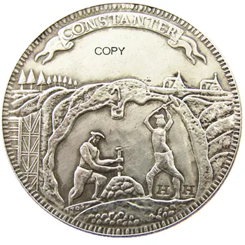 Немска копирни монета 1705 година достойнство 1½ талера - Антон Улрих със Сребърно покритие и лесен ръба