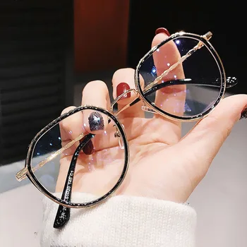 Нови Прозрачни Компютърни Очила В Метални Рамки, Женски, Мъжки, Анти-Сини Светлинни Точки, Блокиране На Слънчеви Очила, Оптични Очила За Очила