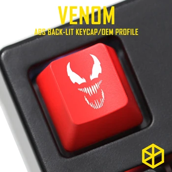 Новост Shine Through Keycaps ABS С Офорт, полупрозрачна бяла venom superhero черна червена потребителска ръчна клавиатурата esc r4