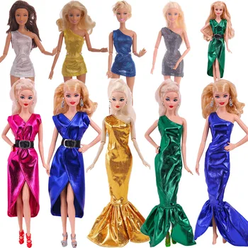 Облекло За Кукли Барби, Вечерна Пола Принцеса За Възрастни, Дълги Рокли С Пайети, Подходяща За Кукли 11,8 инча, Празнична Дреха, Подарък За Бала