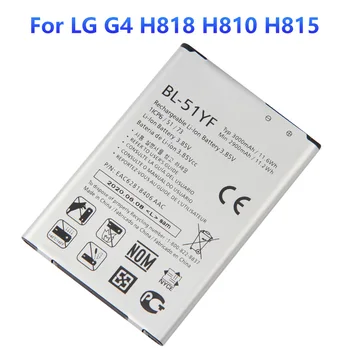 Оригиналната работа на смени Батерия BL-51YF За LG G4 H818 H810 H815 VS999 F500 F500S F500K F500L Автентични Батерии за телефони 3000 mah