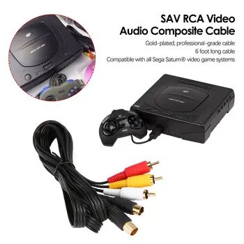 Позлатени Композитен Кабел SAV RCA Video Audio за Sega Saturn ' S-Video AV