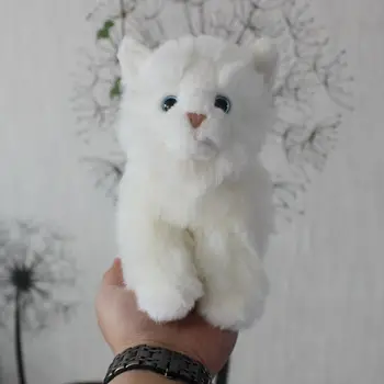 сладък плюшен играчка за котки, благородна бяла приседающая котка, кукла, подарък за рожден ден, около 20 см, h2991