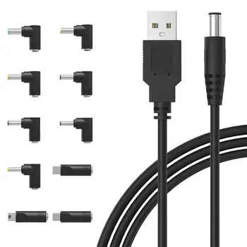Универсален кабел за захранване 5 vdc, USB DC 5,5x2,1mm, штекерный кабел за зареждане кабел с 10 топчета (5,5x2,5, 4,8x1,7, 4,0x1,7, 4,0x1,35,